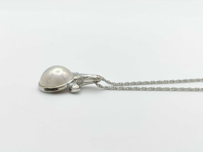 TASAKI Mabe Pearl Necklace, Approx. 13.8mm Diameter, 6.4g, Metal/SV925 