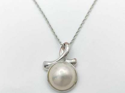TASAKI Mabe Pearl Necklace, Approx. 13.8mm Diameter, 6.4g, Metal/SV925 