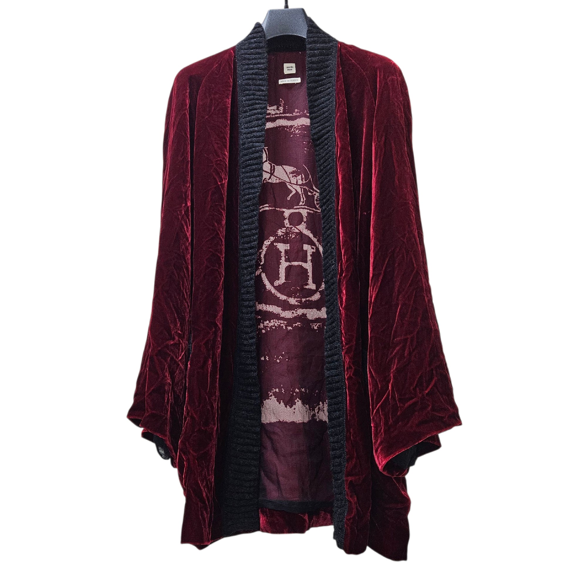 HERMES Hermes Margiela period velour gown wine red size 38 coat