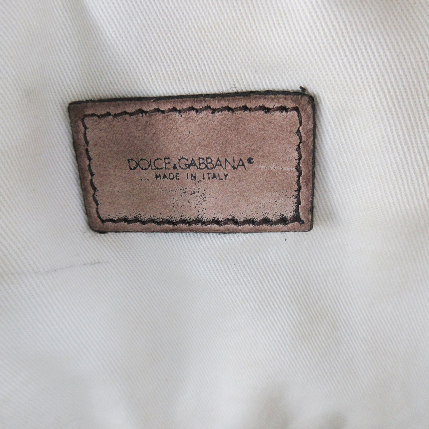 DOLCE&GABBANA Denim Shoulder Bag with Logo Studs, Reconstructed, Indigo Blue