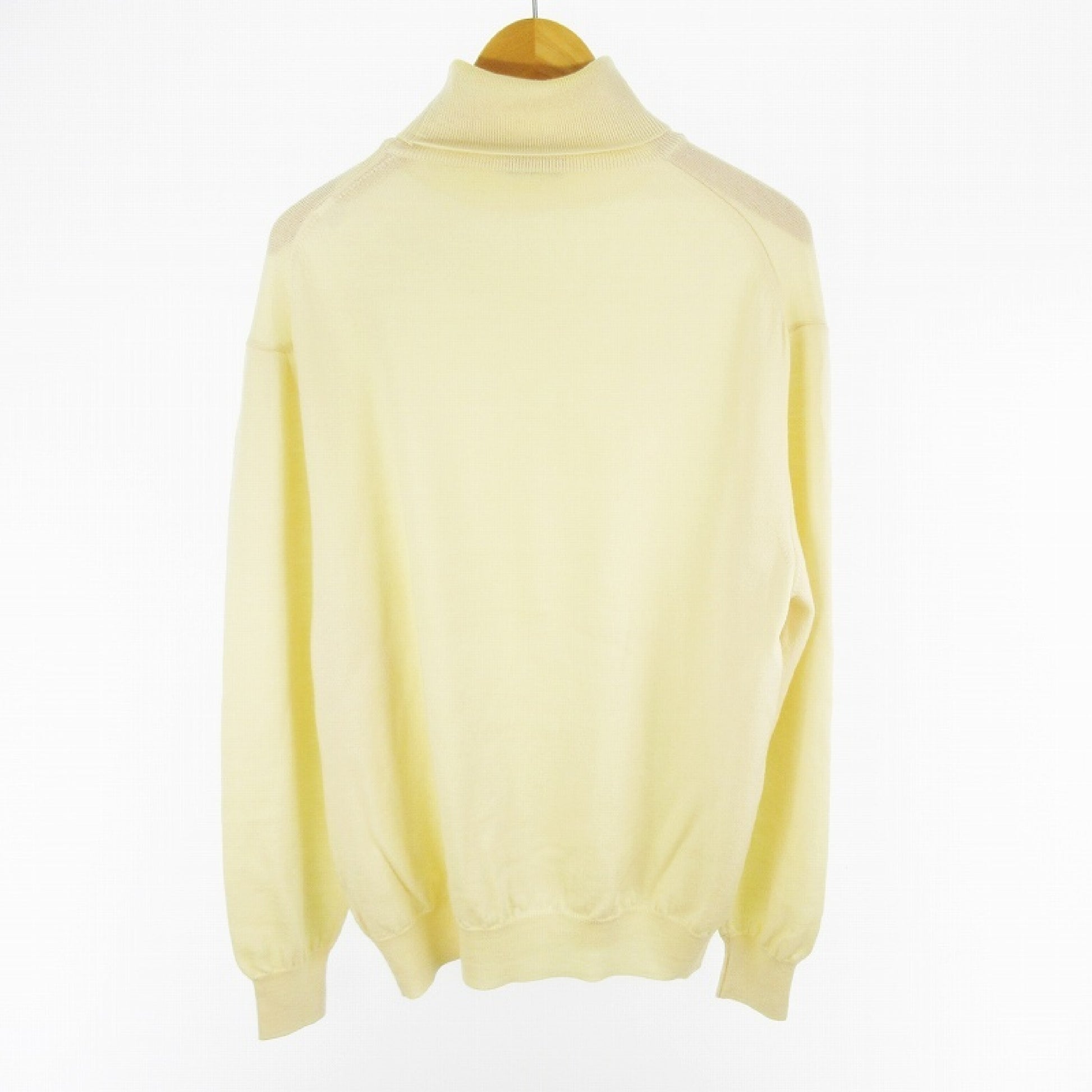CELINE Men's Knit Turtleneck Sweater, Cream, 100% Wool, Size L/52