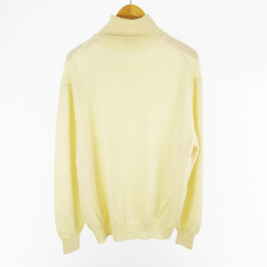 CELINE Men's Knit Turtleneck Sweater, Cream, 100% Wool, Size L/52