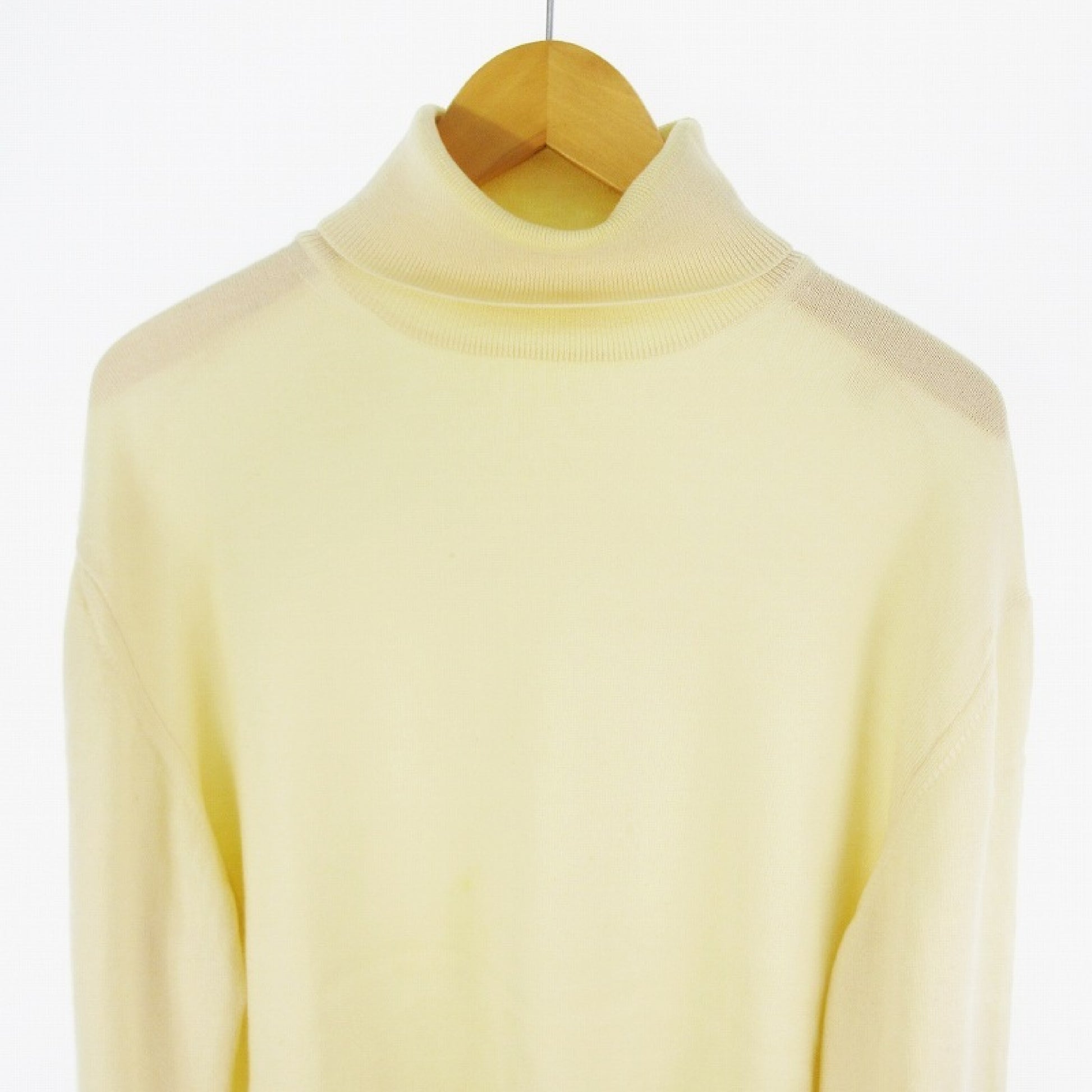 CELINE Men's Knit Turtleneck Sweater, Cream, 100% Wool, Size L/52