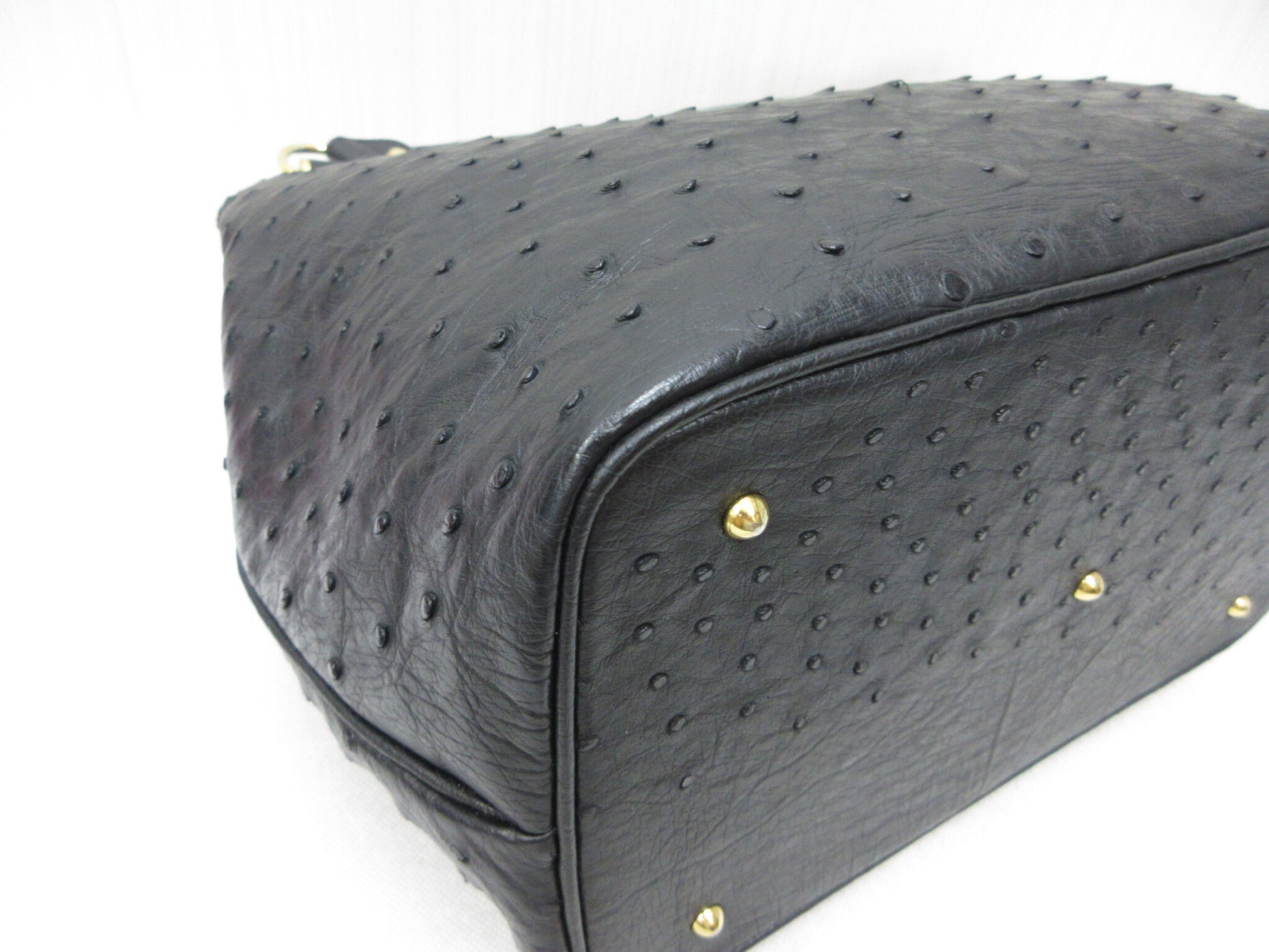 Ostrich handbag, semi-shoulder bag, tote bag, shoulder bag