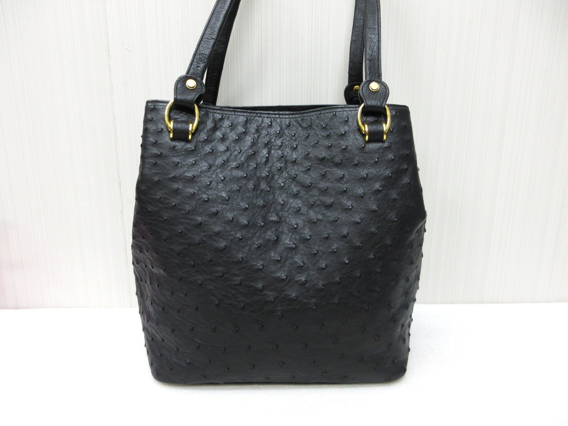 Ostrich handbag, semi-shoulder bag, tote bag, shoulder bag