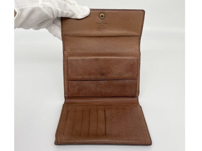 LOUIS VUITTON Monogram Tri-fold Wallet Porte Tresor Etui Papier MI0974 with Pass Case