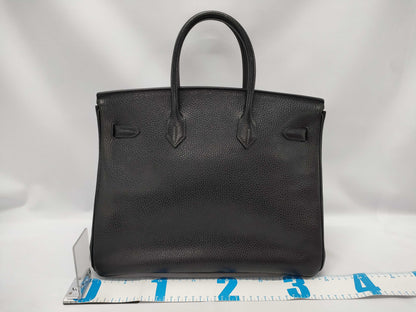 HERMES Birkin 35 □B Stamp Ardennes Black Handbag