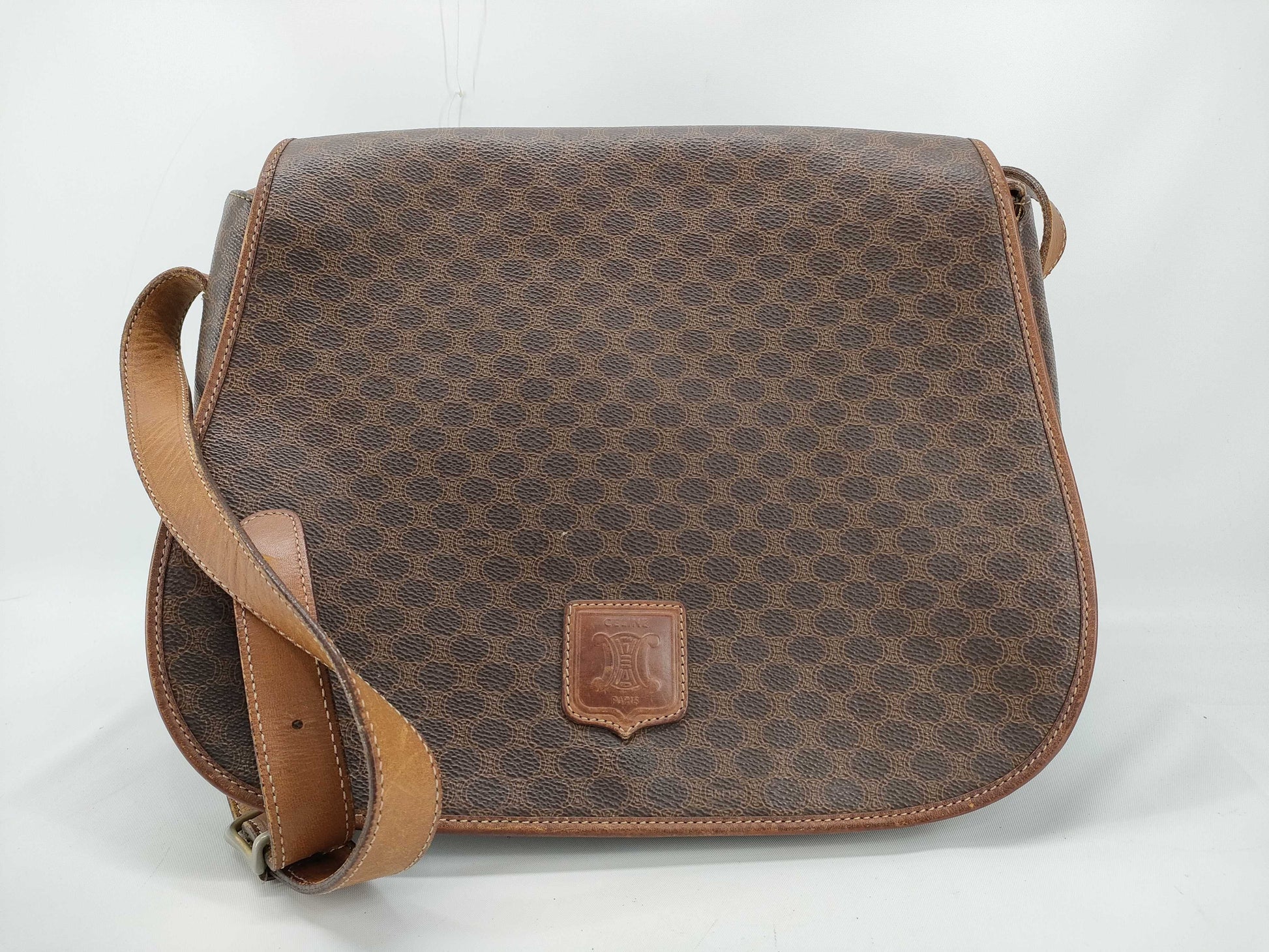 CELINE Macadam Flap Shoulder Bag