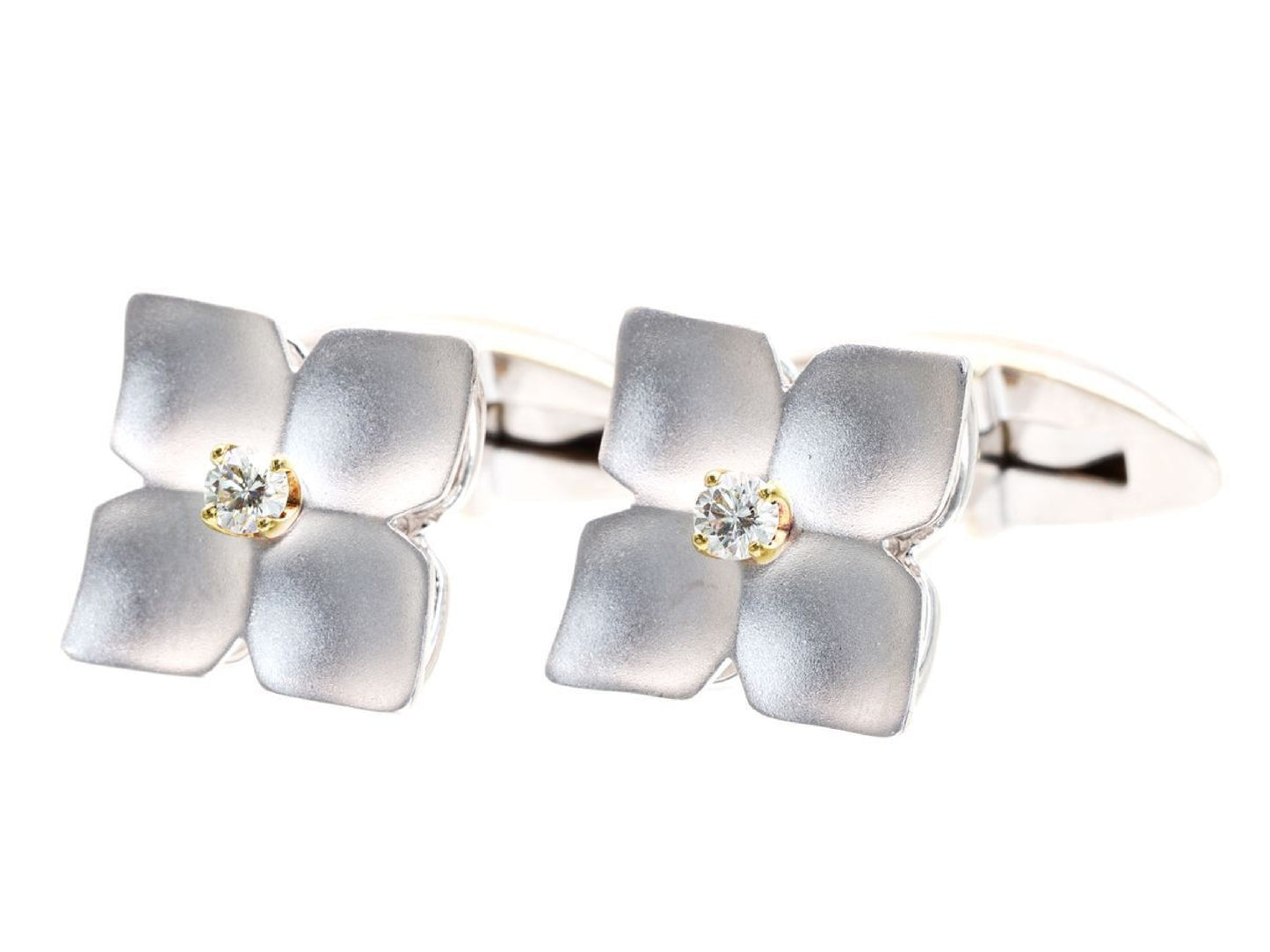 D0.07/0.07ct K18/K14WG 8.4g Tie Pin/Cufflinks 