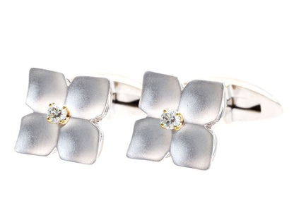 D0.07/0.07ct K18/K14WG 8.4g Tie Pin/Cufflinks 