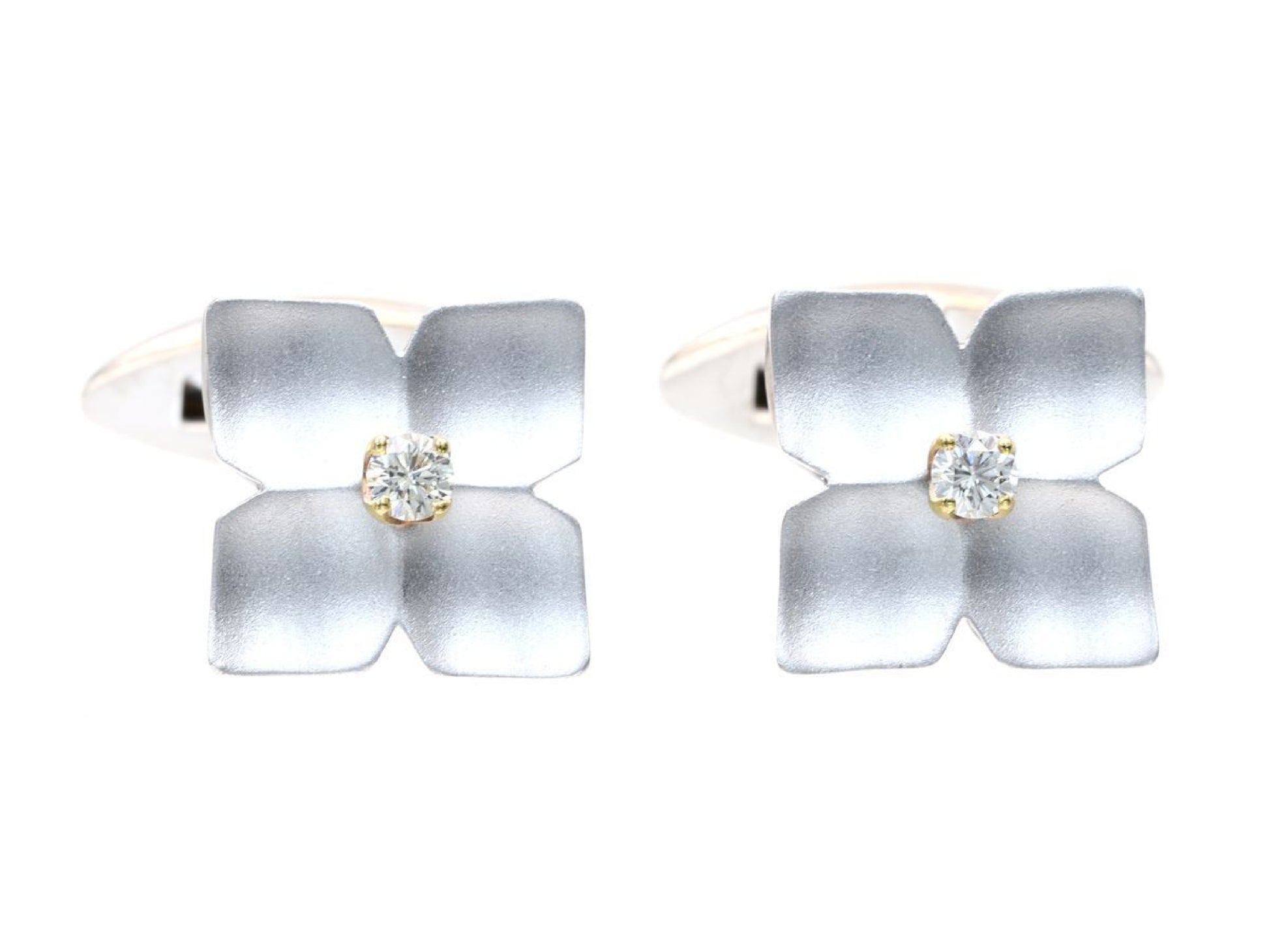 D0.07/0.07ct K18/K14WG 8.4g Tie Pin/Cufflinks 