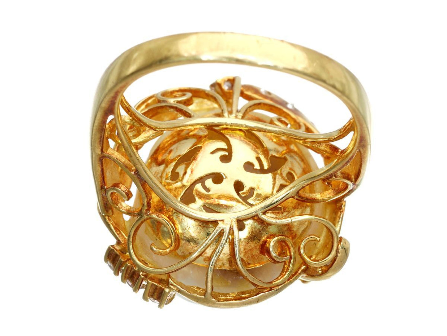 South Sea Baroque Pearl Ring, Approx. 16.5 x 14.3mm, D0.15ct, 18K 750, 10.1g 