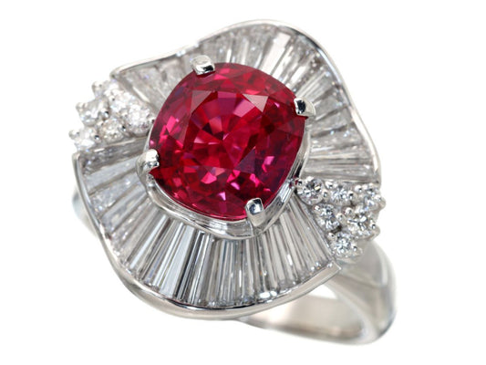 R3.517ct D1.56ct Pt900 13.6g Ring 