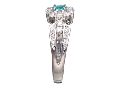 Paraiba tourmaline 0.12ct D0.59ct Pt900 5.9g ring 