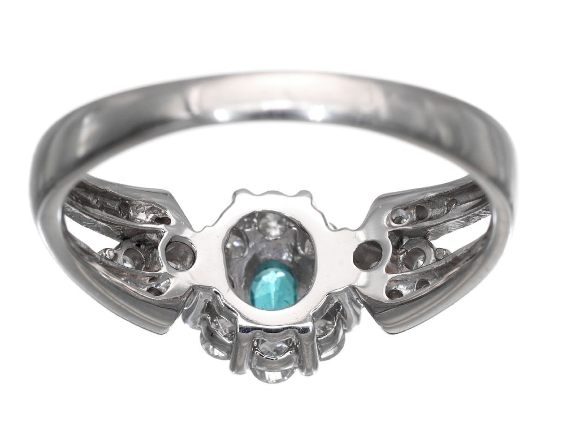 Paraiba tourmaline 0.12ct D0.59ct Pt900 5.9g ring 