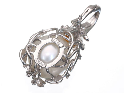 South Sea Pearl Pendant, Approx. 14.1 x 13.2mm, D0.06ct, Pt900, 9.9g 