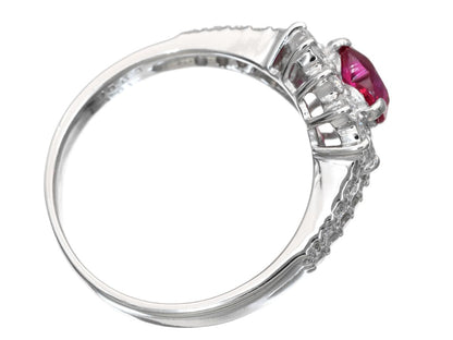 Unheated R1.01ct D0.63ct Pt900 5.8g Ring 