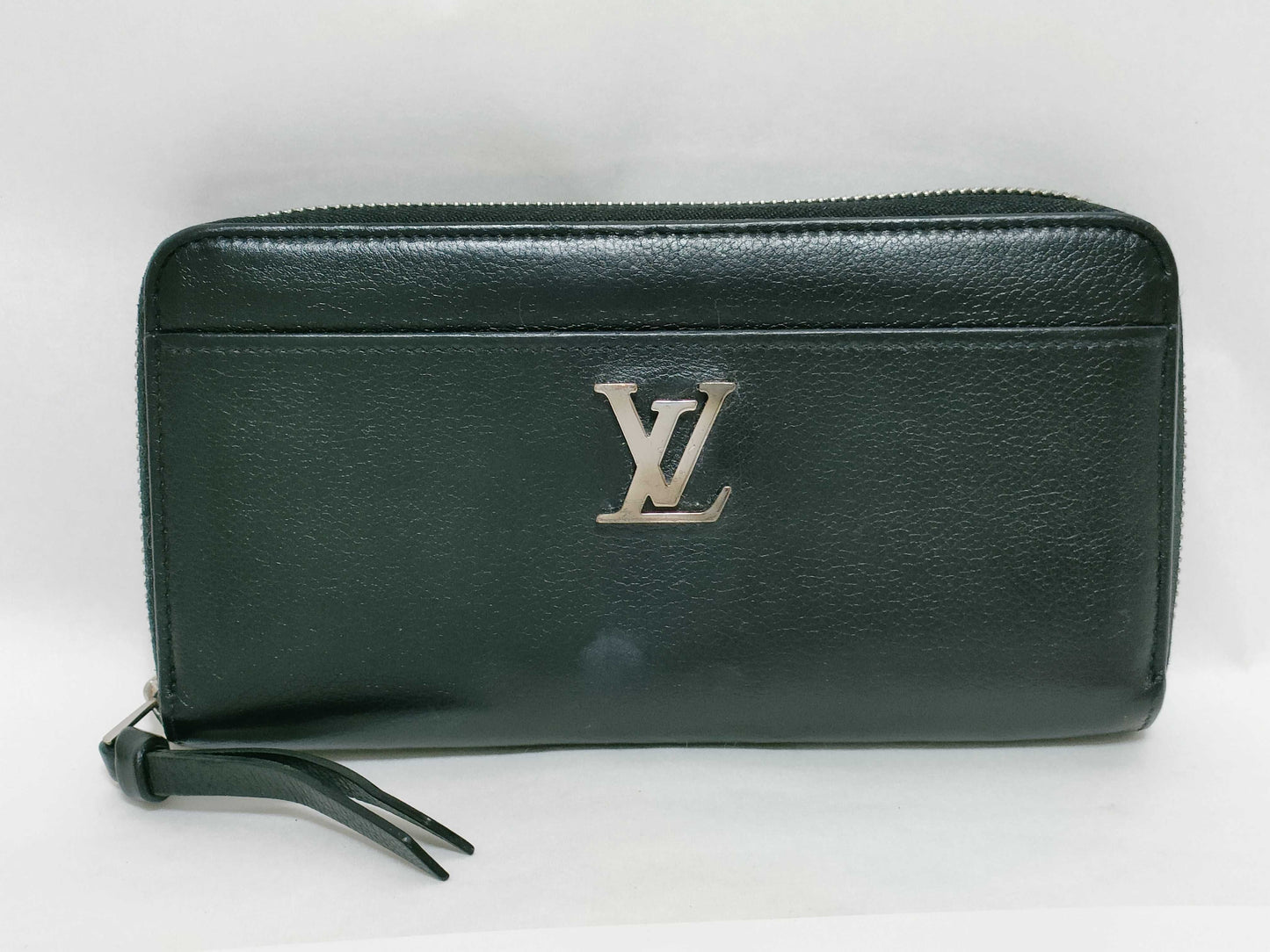 LOUIS VUITTON Zippy Lockme Long Wallet Black Serial Wallet