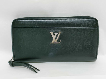 LOUIS VUITTON Zippy Lockme Long Wallet Black Serial Wallet