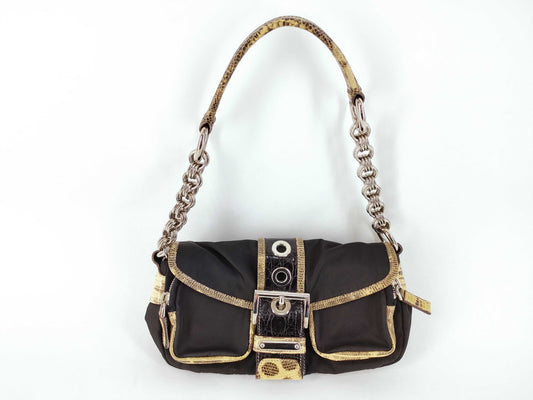 PRADA Crocodile Nylon Leather Chain One-Shoulder Prada Shoulder Bag