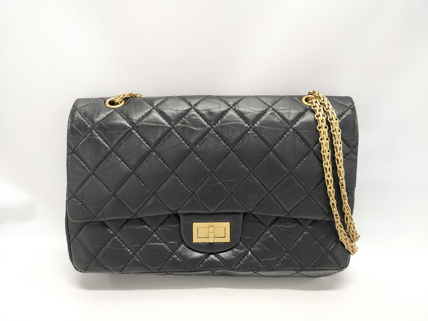 CHANEL 2.55 Lambskin Matelasse w Jumbo Shoulder Bag