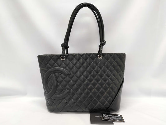 CHANEL Cambon Line Tote Bag in Black, Lambskin, 8956607