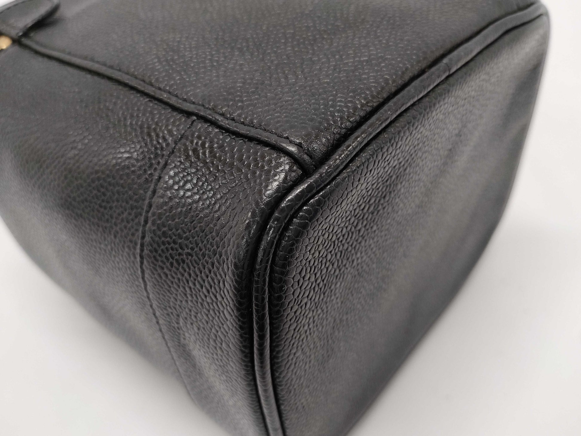 CHANEL Caviar Skin Coco Mark Vanity Bag Black 7822427 Handbag