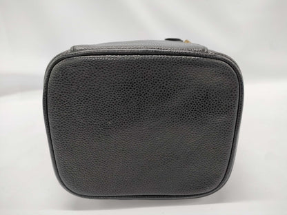 CHANEL Caviar Skin Coco Mark Vanity Bag Black 7822427 Handbag