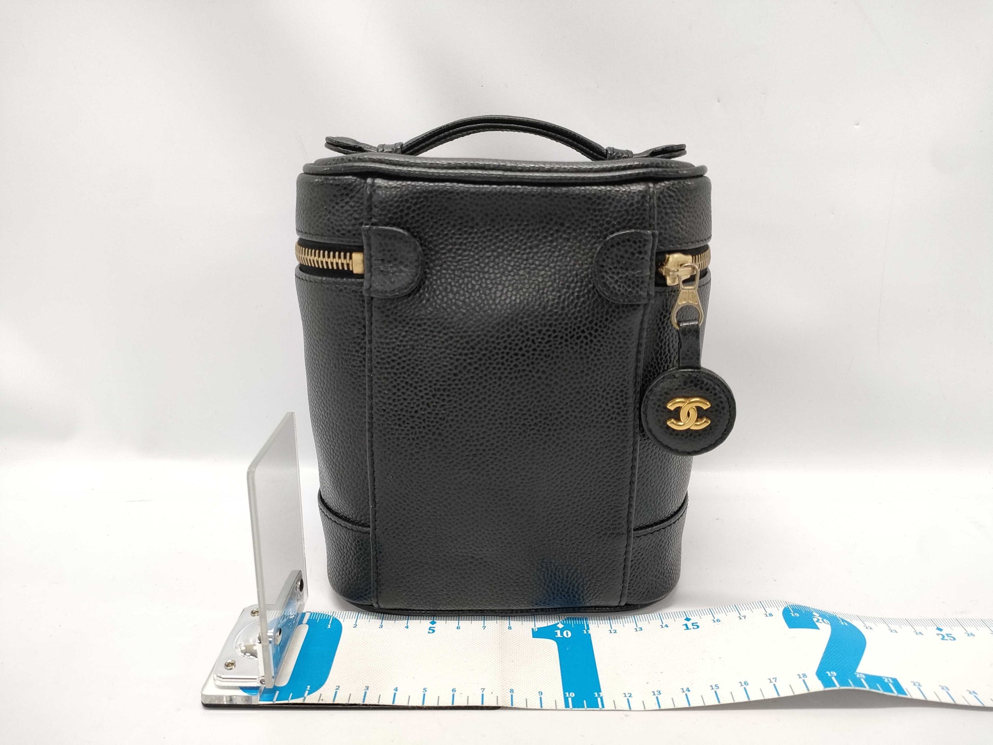 CHANEL Caviar Skin Coco Mark Vanity Bag Black 7822427 Handbag