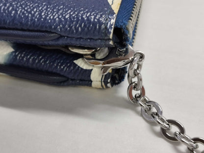 LOUIS VUITTON LV Monogram Elcal Pochette Double Zip Blue Shoulder Bag