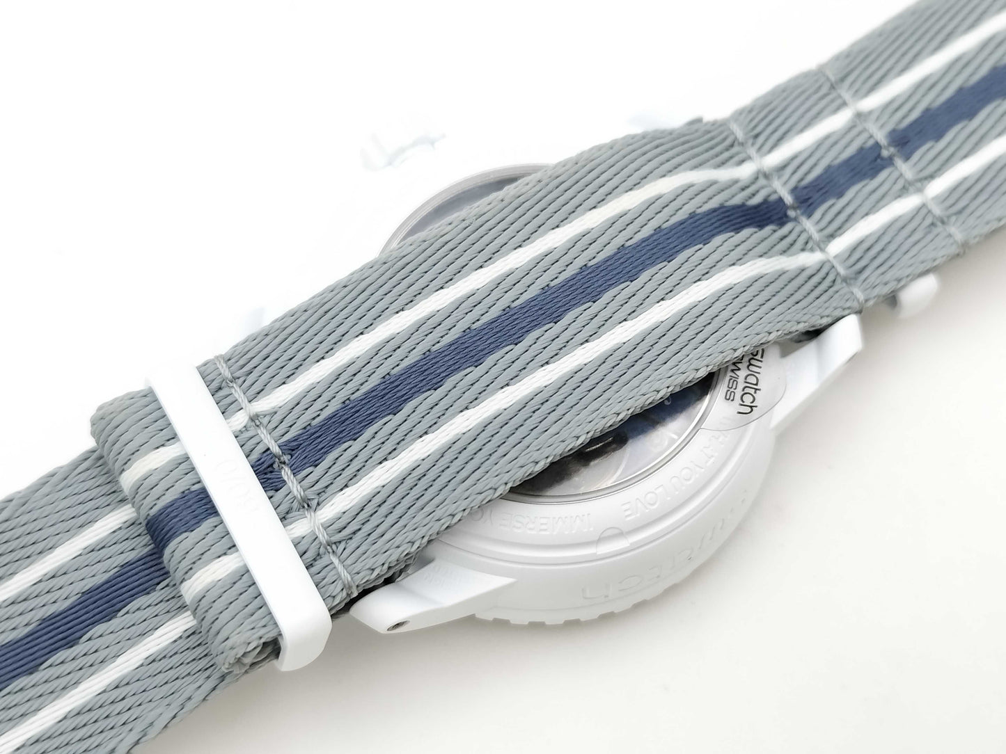 Blancpain Swatch Bioceramic Scuba SO35S100 Fifty Fathoms Antarctic Ocean Grey Men's Watch 