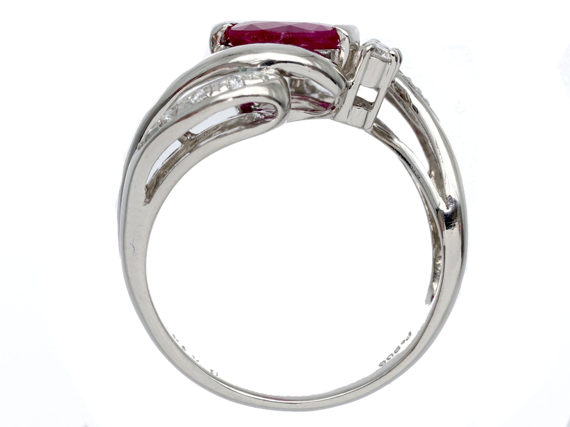 Colored Stone 1.17ct D0.10ct PT900 6.4g Ring 