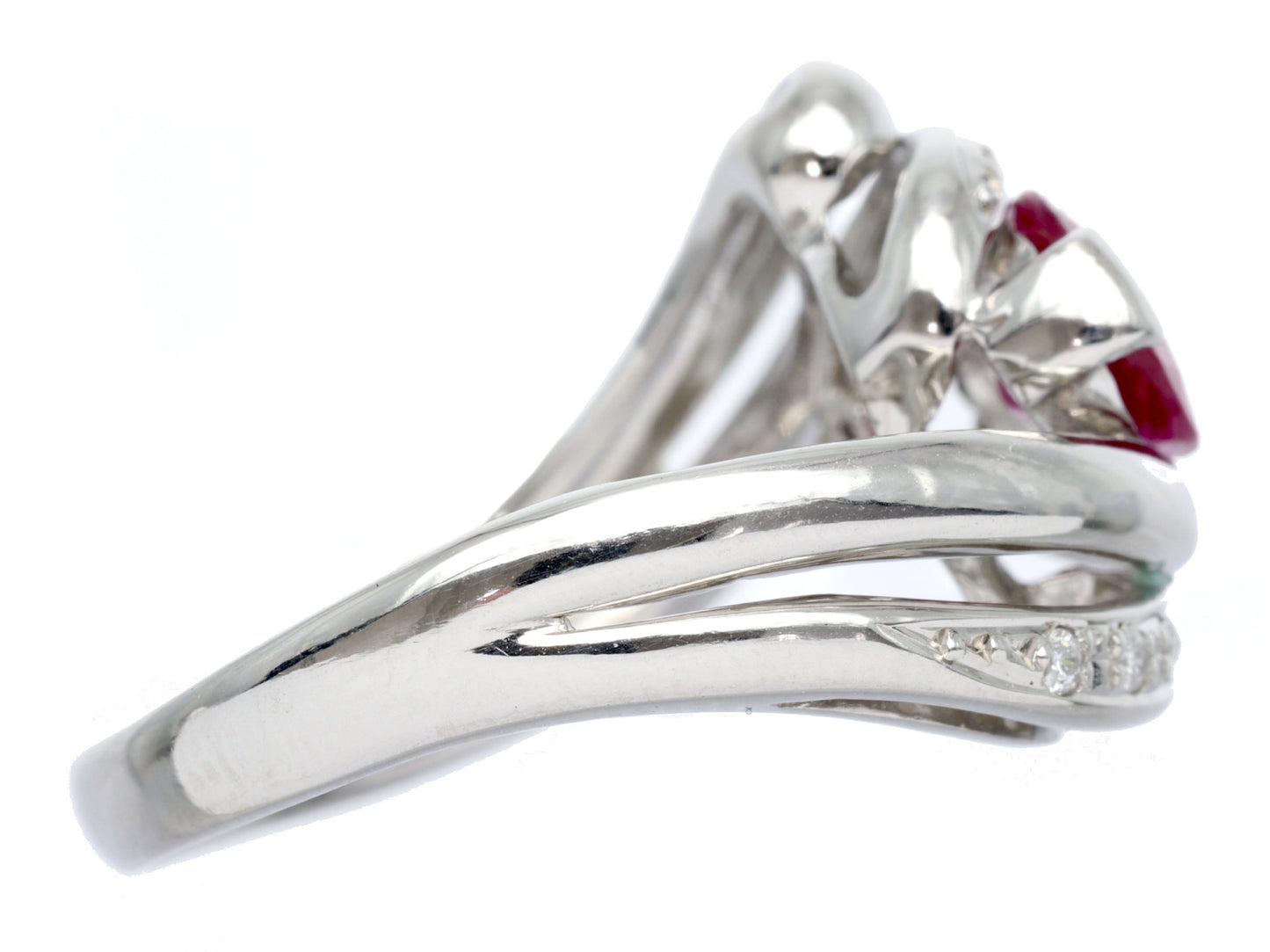 Colored Stone 1.17ct D0.10ct PT900 6.4g Ring 