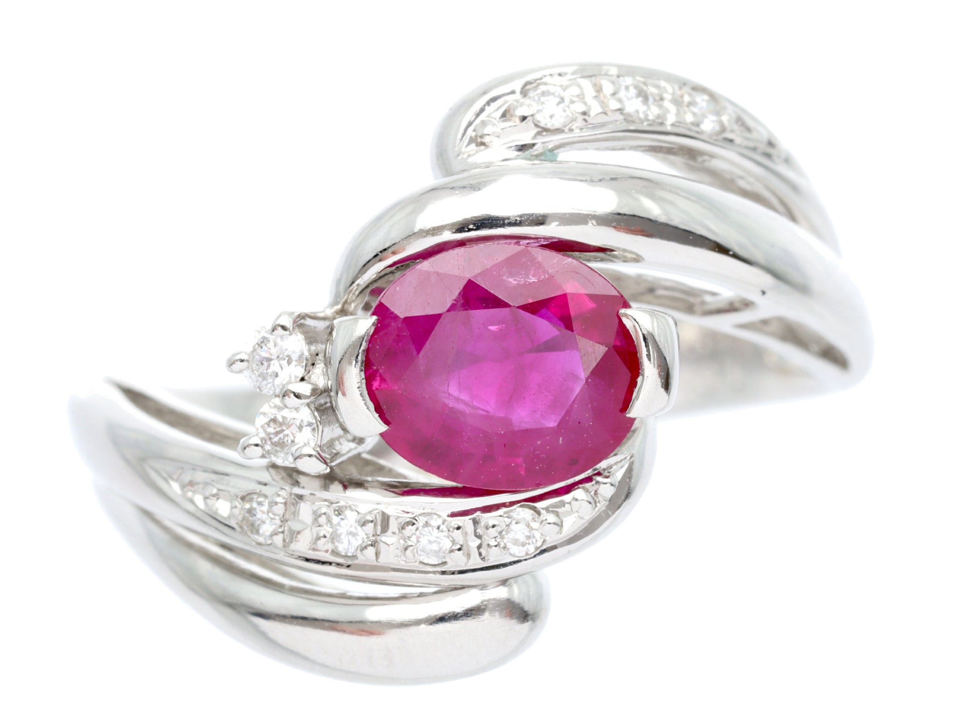 Colored Stone 1.17ct D0.10ct PT900 6.4g Ring 