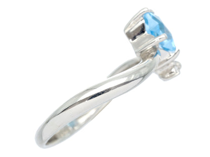 Blue Topaz D0.03ct PT900 4.2g Ring 