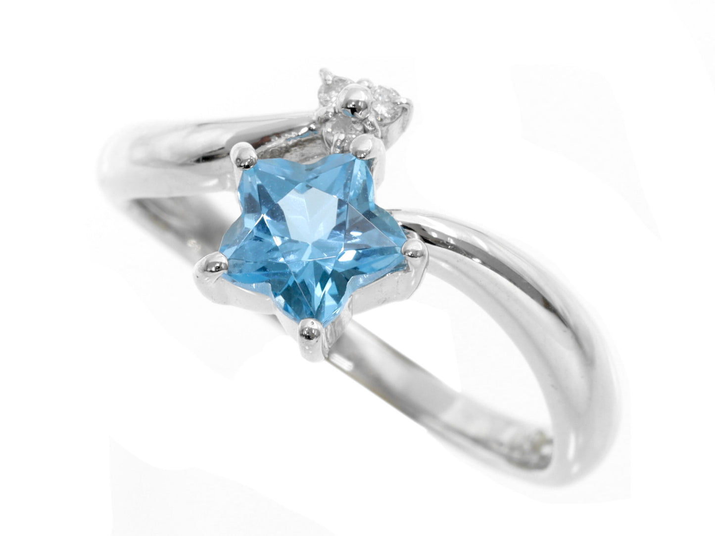 Blue Topaz D0.03ct PT900 4.2g Ring 