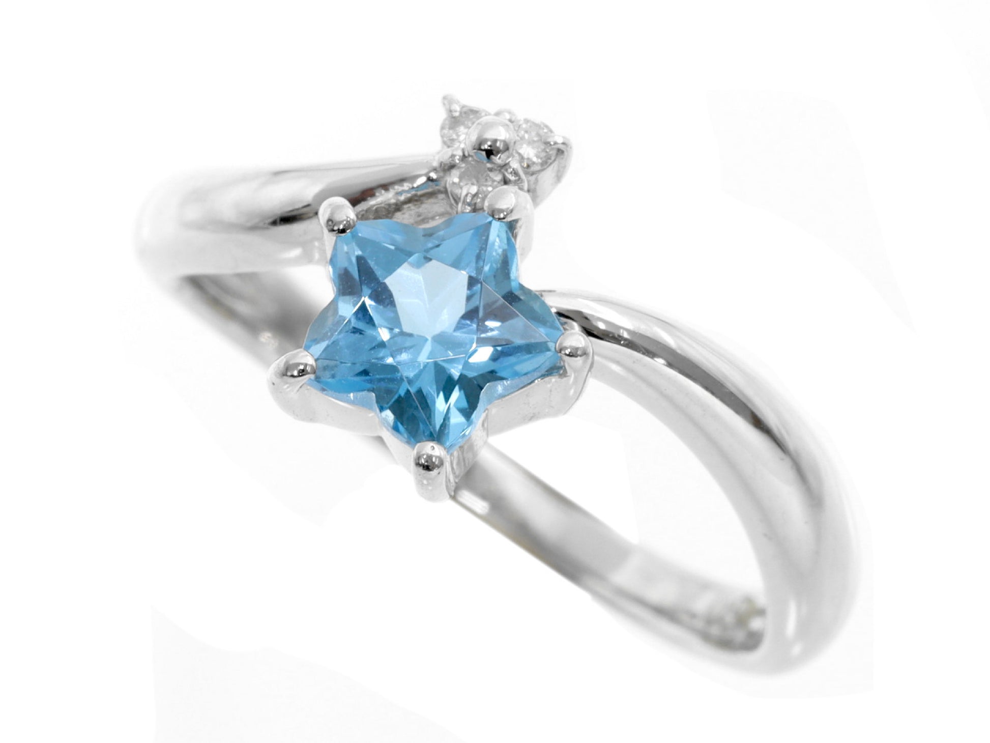 Blue Topaz D0.03ct PT900 4.2g Ring 