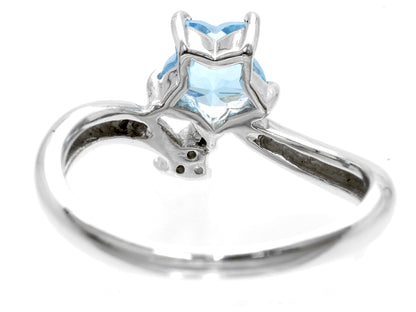 Blue Topaz D0.03ct PT900 4.2g Ring 