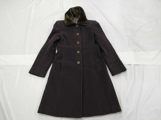 Burberrys Cashmere Blend Coat with Fur, Size 38, C-TK83 Coat