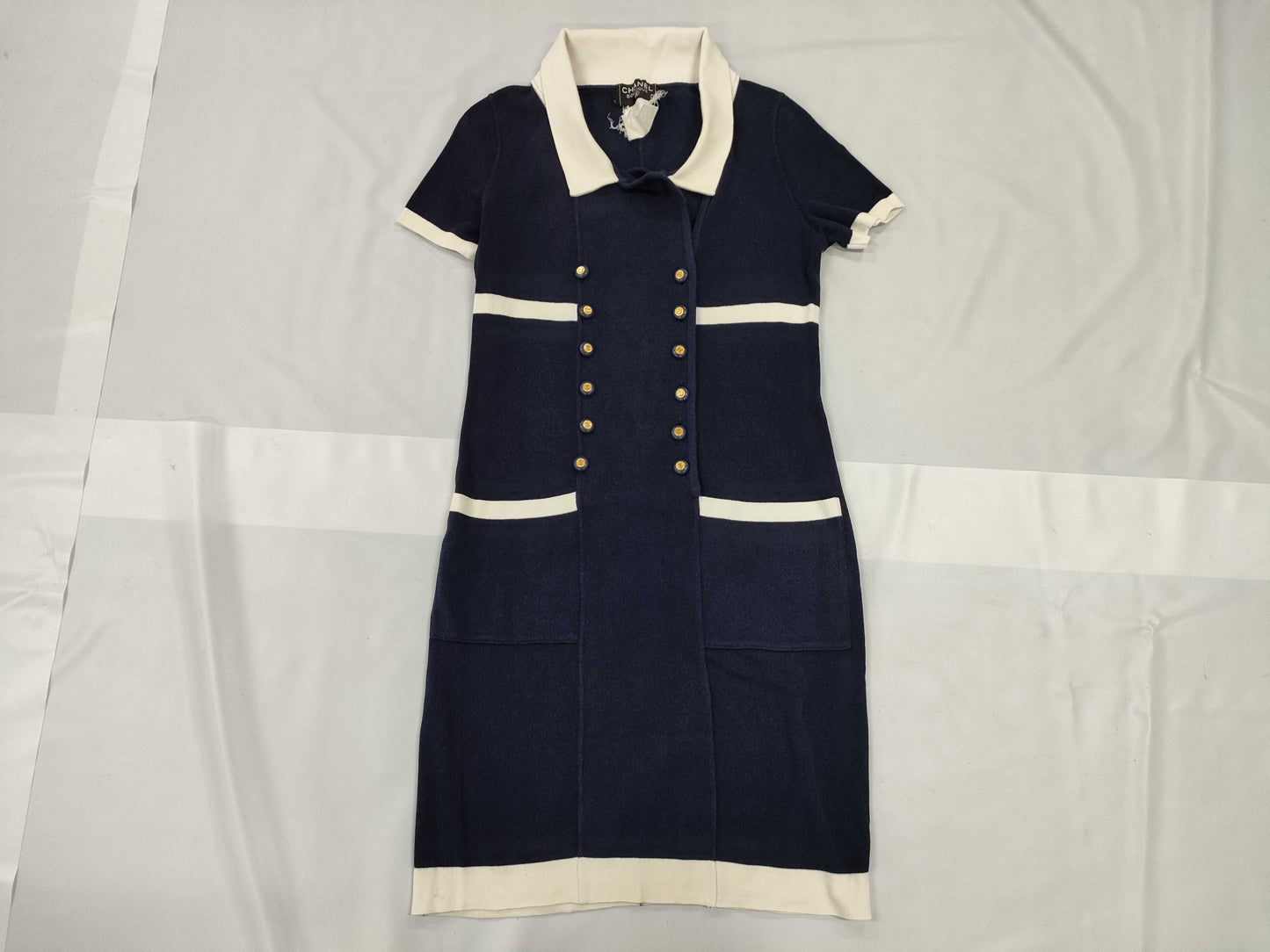 CHANEL BOUTIQUE Knit Dress with 12 Coco Mark Buttons