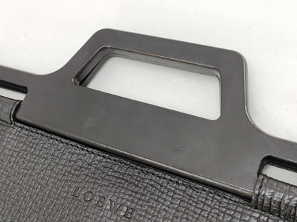 LOEWE Wood Handle Tote Bag, 2-Way Leather, Black Handbag