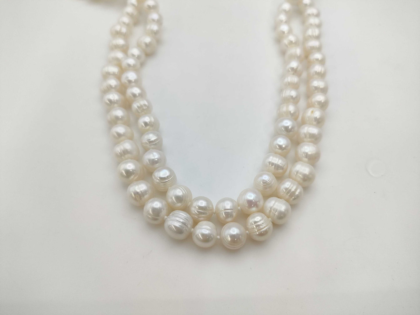 Semi-round pearl necklace, diameter approximately 8.2-10.0mm, weight 223.2g 