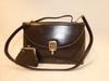Dior 2-way Logo Lock Leather Dark Brown Handbag with Clasp Case