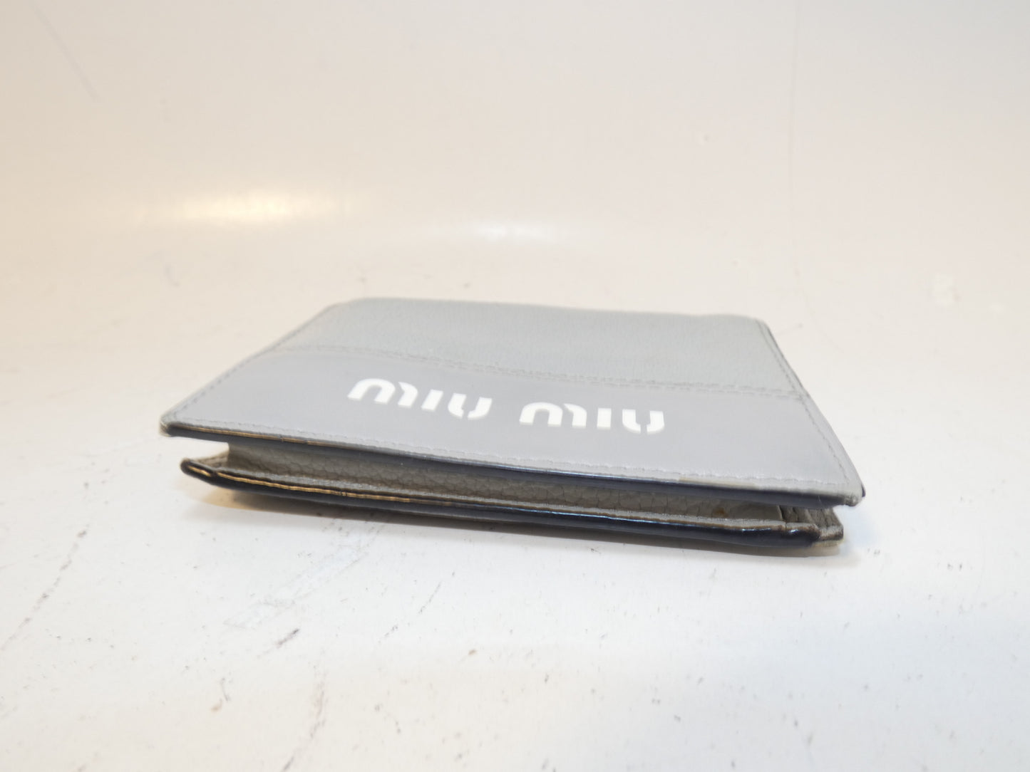 Miu Miu logo leather folding wallet