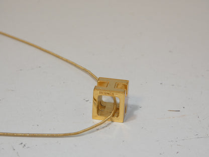 HERMES H Cube Orange Necklace Necklace