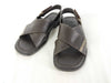 LOUIS VUITTON Leather Monogram Sandals, Size 6, MA1023