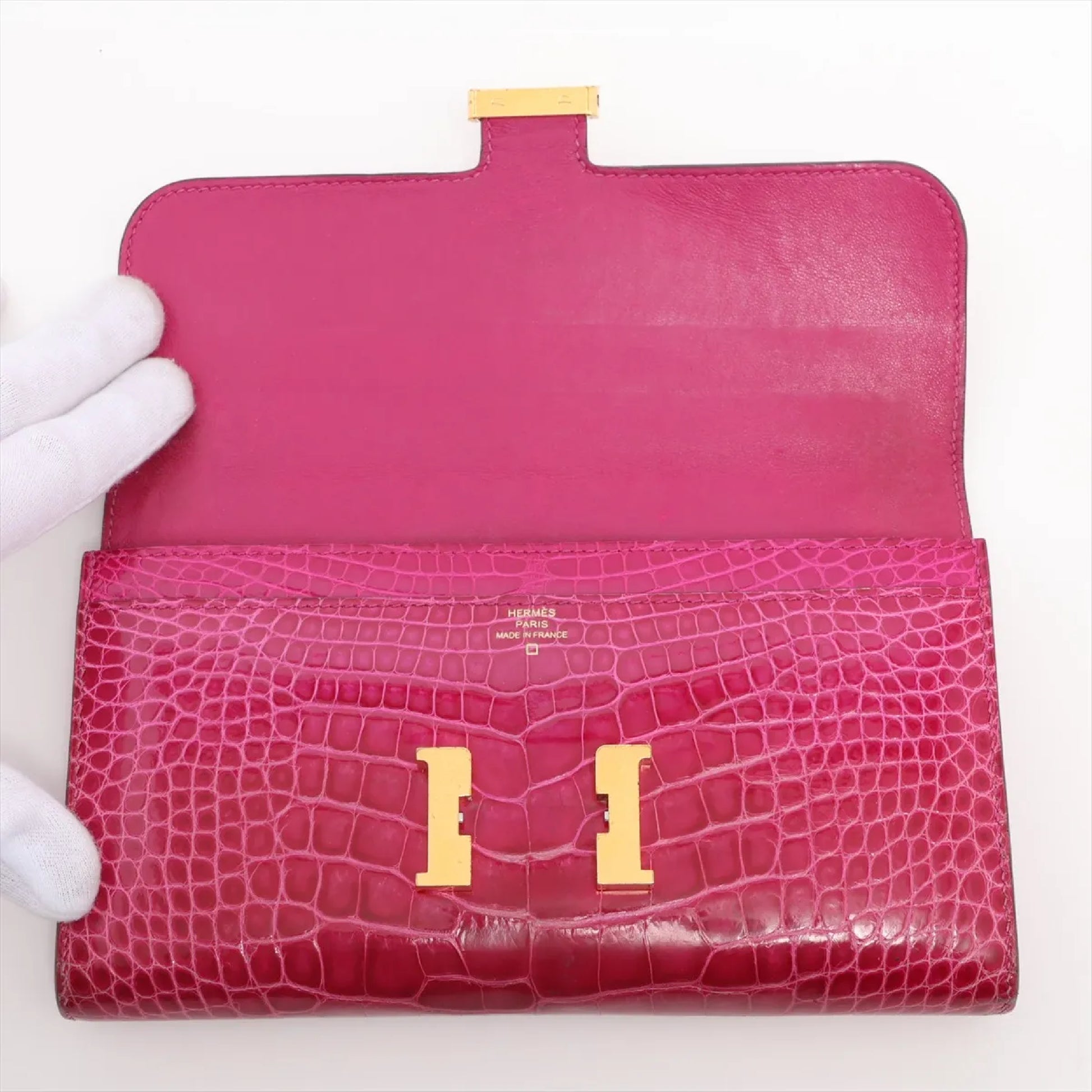 HERMES Constance Long Alligator Wallet with Gold Hardware C:2018 Bag