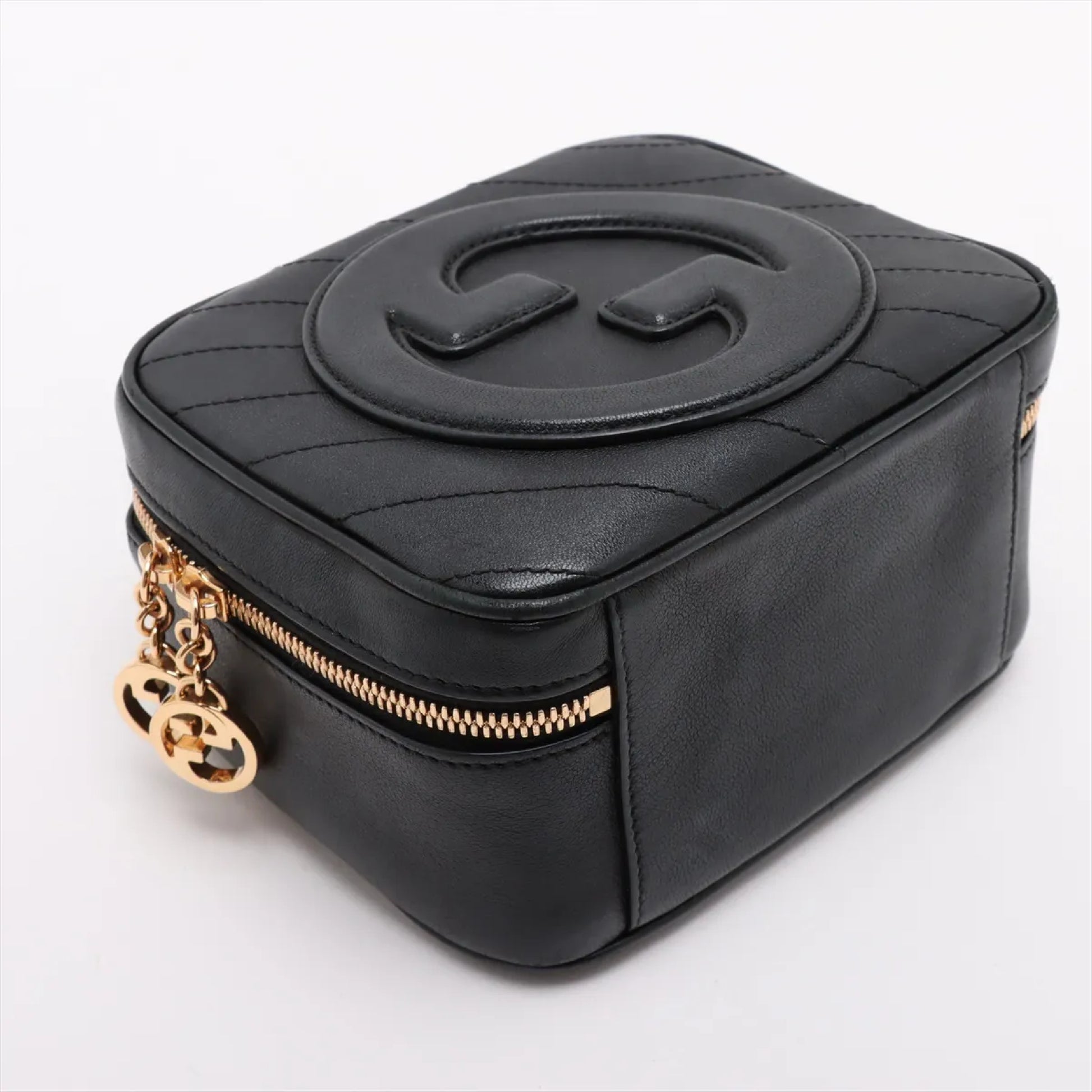 GUCCI Blondie Leather 2-Way Handbag, Black, 744434, Shoulder Bag