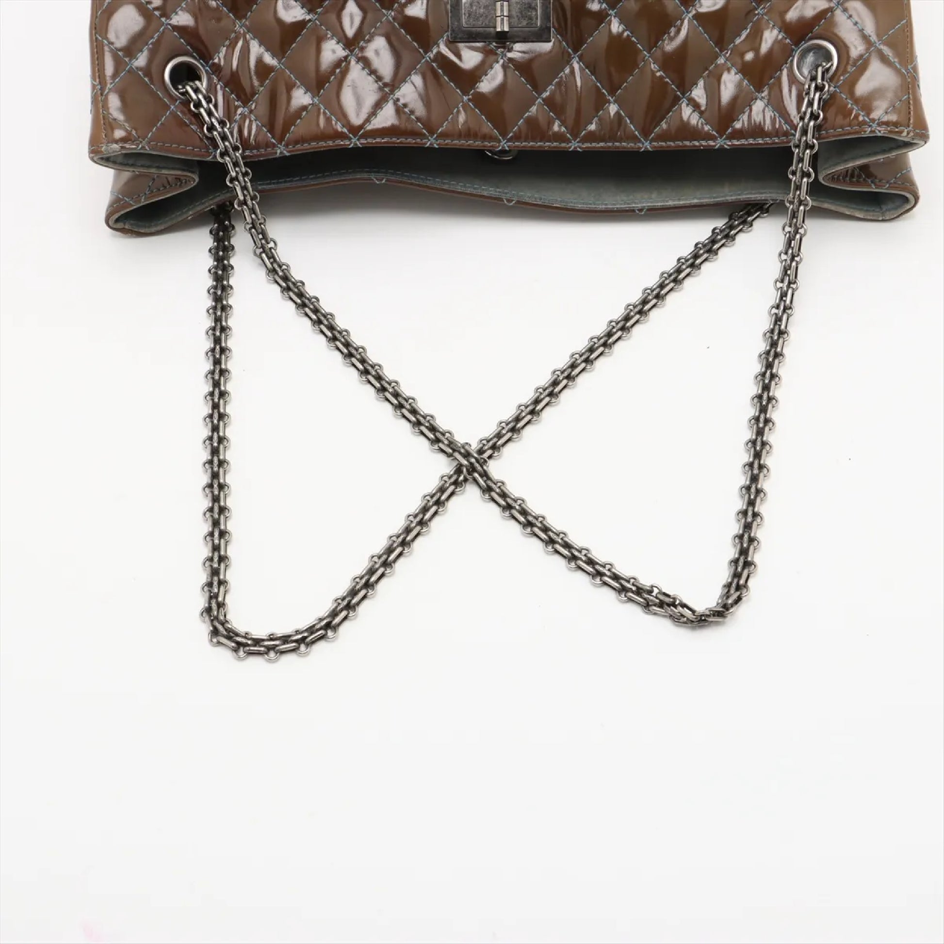 CHANEL Matelasse 2.55 Patent Leather Chain Tote Bag, 15 Series