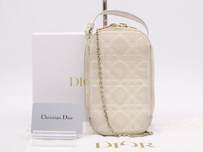 Dior Lambskin Phone Holder Shoulder Bag with Box and Bag